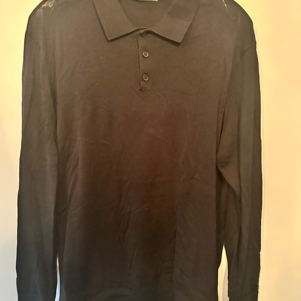 Zara Classic Black Long Sleeve Polo